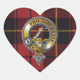 Wallace Tartan & Badge Hart Sticker