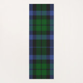 Wallace Tartan Blue Green Pset Monogram Initialen Yogamat (Achterkant)