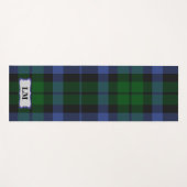 Wallace Tartan Blue Green Pset Monogram Initialen Yogamat (Voorkant (horizontaal))