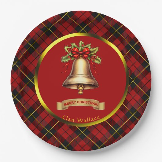 Wallace Tartan gepersonaliseerde kerst Papieren Bordje (Voorkant)