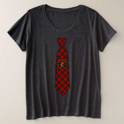 Wallace Tartan Necktie Women's Grote Maat T-shirt (Design voorkant)
