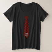 Wallace Tartan Necktie Women's Grote Maat T-shirt (Design voorkant)