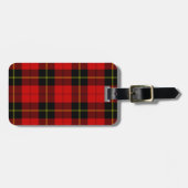 Wallace tartan red black plaid bagagelabel (Voorkant horizontaal)
