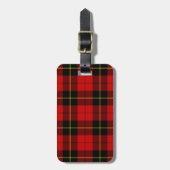 Wallace tartan red black plaid bagagelabel (Voorkant verticaal)