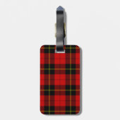 Wallace tartan red black plaid bagagelabel (Achterkant verticaal)