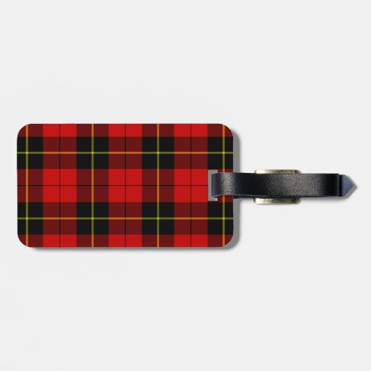 Wallace tartan red black plaid bagagelabel (Achterkant horizontaal)