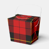 Wallace tartan red black plaid bedankdoosjes (Voorkant Zijde)