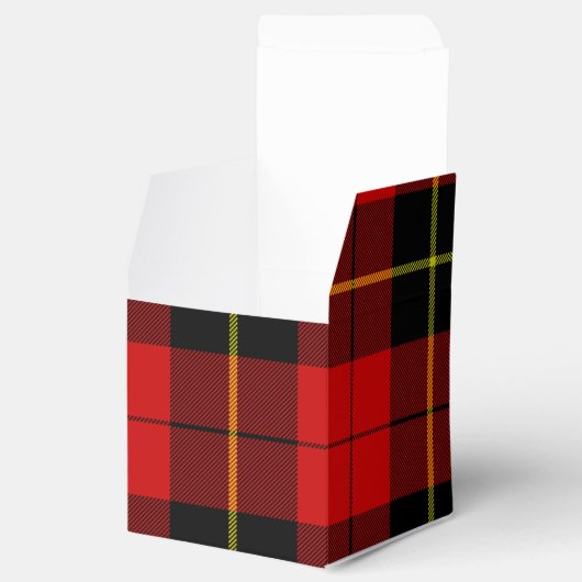 Wallace tartan red black plaid bedankdoosjes (Geopend)