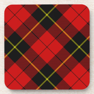 Wallace tartan red black plaid bier onderzetter