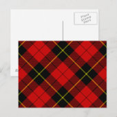 Wallace tartan red black plaid briefkaart (Voorkant / Achterkant)