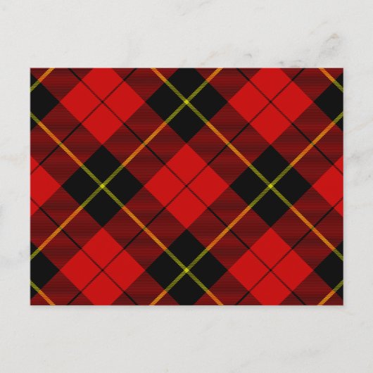 Wallace tartan red black plaid briefkaart (Voorkant)
