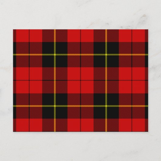 Wallace tartan red black plaid briefkaart (Voorkant)