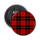 Wallace tartan red black plaid button flesopener (Voorkant)