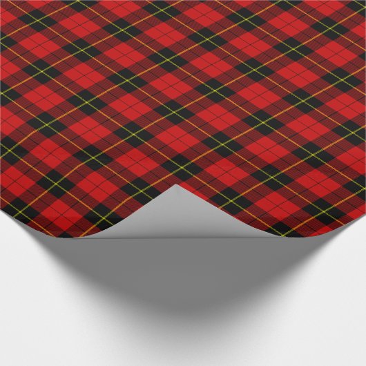 Wallace tartan red black plaid cadeaupapier (Hoek)