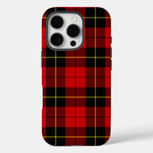 Wallace tartan red black plaid iPhone 16 pro hoesje