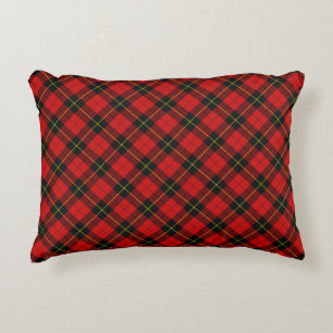 Wallace tartan red black plaid decoratief kussen