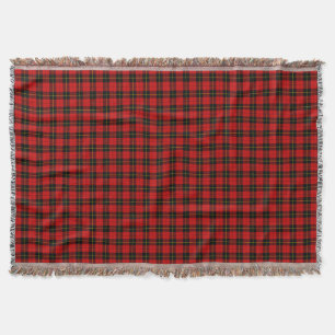 Wallace tartan red black plaid deken