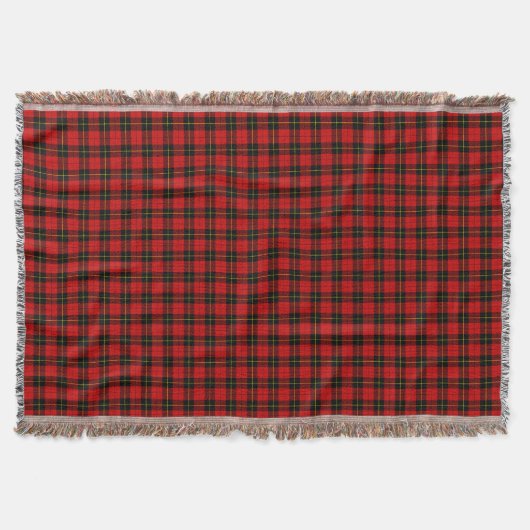 Wallace tartan red black plaid deken (Voorkant)