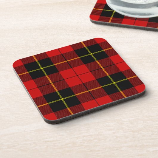 Wallace tartan red black plaid drankjes onderzetter (Linkerzijde)