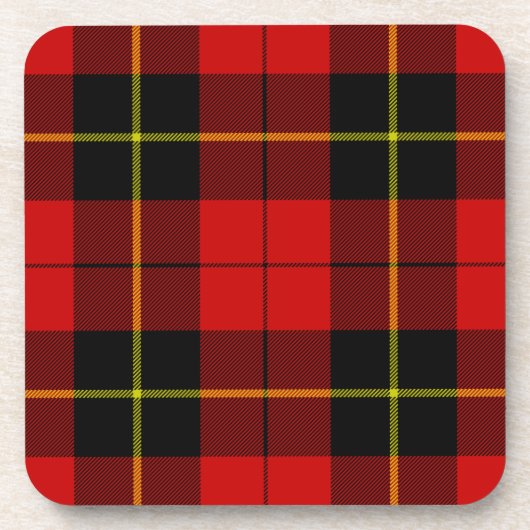 Wallace tartan red black plaid drankjes onderzetter (Voorkant)