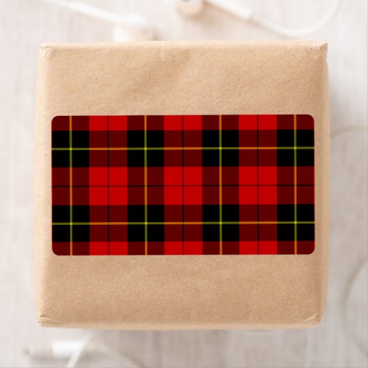Wallace tartan red black plaid etiket (Insitu)