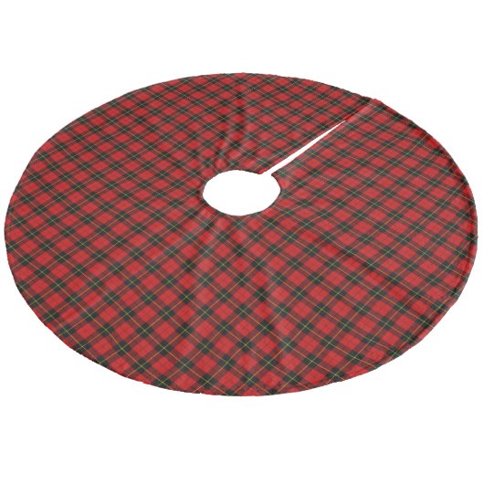 Wallace tartan red black plaid fleece kerstboom rok (Gekanteld)