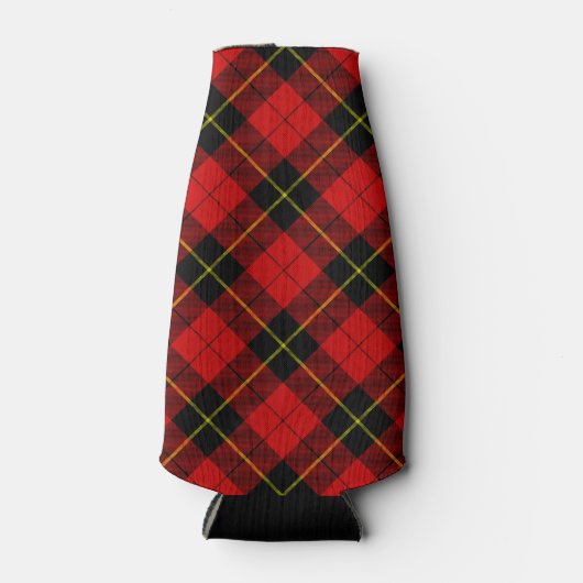 Wallace tartan red black plaid flesjeskoeler (Voorkant)