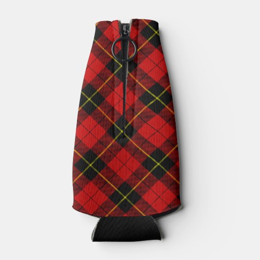 Wallace tartan red black plaid flesjeskoeler (Achterkant)