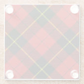 Wallace tartan red black plaid glazen onderzetter (Achterkant)