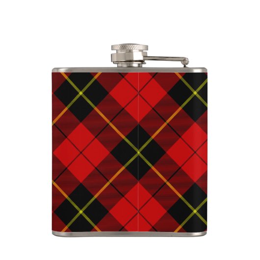 Wallace tartan red black plaid heupfles (Achterkant)