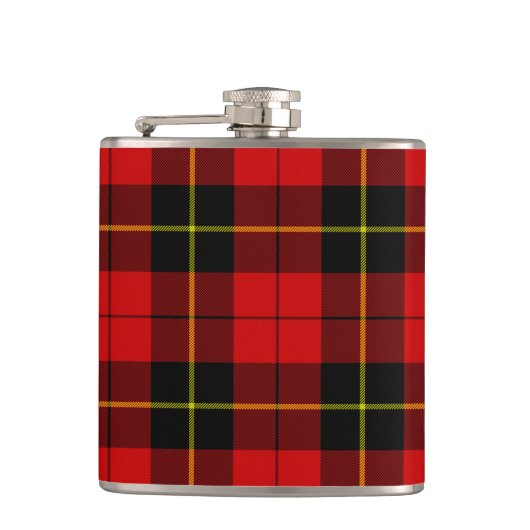 Wallace tartan red black plaid heupfles (Voorkant)