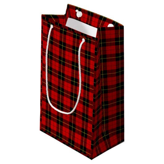 Wallace tartan red black plaid klein cadeauzakje (Voorkant Gekanteld)