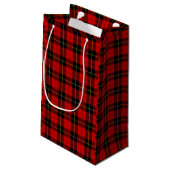 Wallace tartan red black plaid klein cadeauzakje (Achterkant Gekanteld)