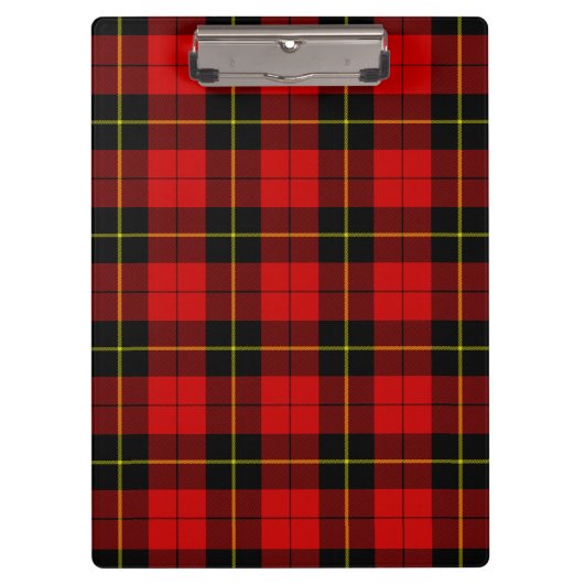 Wallace tartan red black plaid klembord (Voorkant)