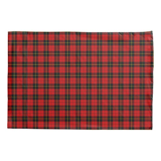 Wallace tartan red black plaid kussensloop (Achterkant-Links)