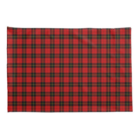 Wallace tartan red black plaid kussensloop (Achterkant-Rechts)