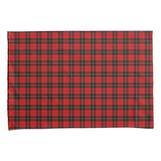 Wallace tartan red black plaid kussensloop (Voorkant-Rechts)