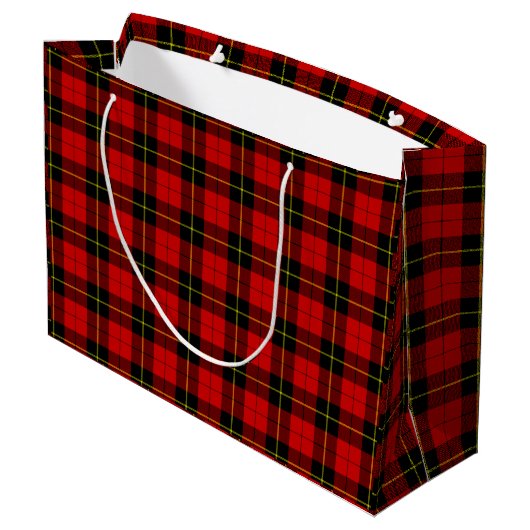 Wallace tartan red black plaid large cadeautasje (Achterkant Gekanteld)