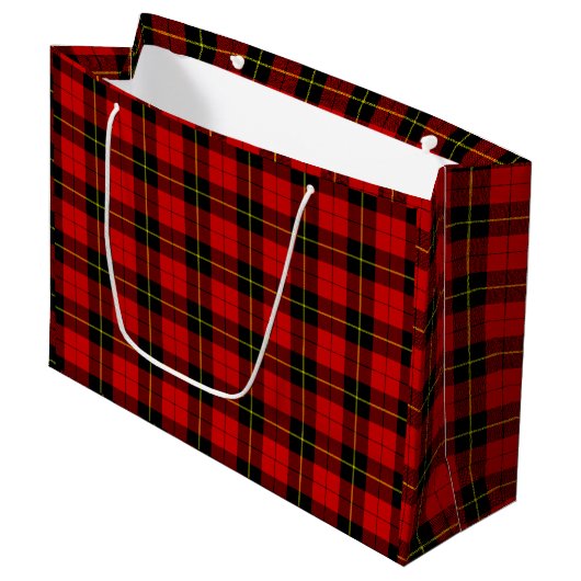 Wallace tartan red black plaid large cadeautasje (Voorkant Gekanteld)