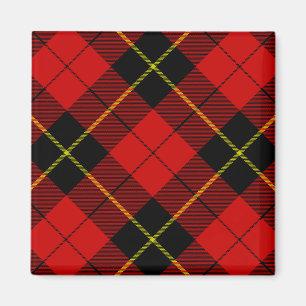 Wallace tartan red black plaid magneet