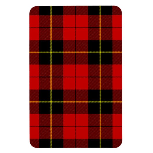 Wallace tartan red black plaid magneet (Verticaal)