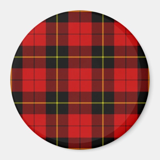 Wallace tartan red black plaid magneet (Voorkant)