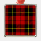 Wallace tartan red black plaid metalen ornament (Voorkant)