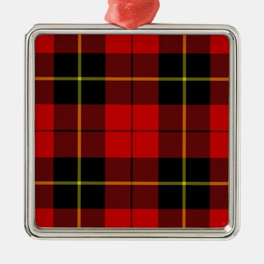 Wallace tartan red black plaid metalen ornament (Voorkant)