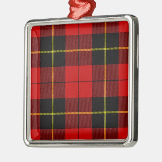 Wallace tartan red black plaid metalen ornament (Links)