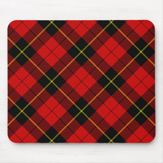 Wallace tartan red black plaid muismat (Voorkant)