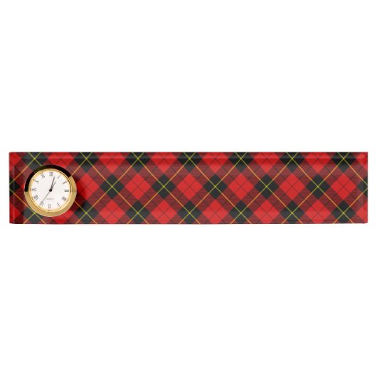 Wallace tartan red black plaid naambordje (Voorkant)