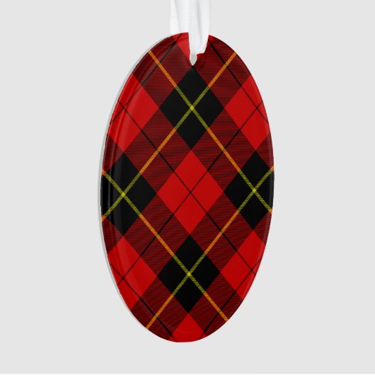 Wallace tartan red black plaid ornament (voorkant)