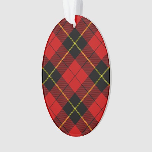 Wallace tartan red black plaid ornament (voorkant)
