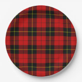 Wallace tartan red black plaid papieren bordje (Voorkant)